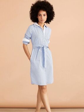 Brooks Brothers Red Fleece 100% Cotton Striped Shirtdress — Size 14